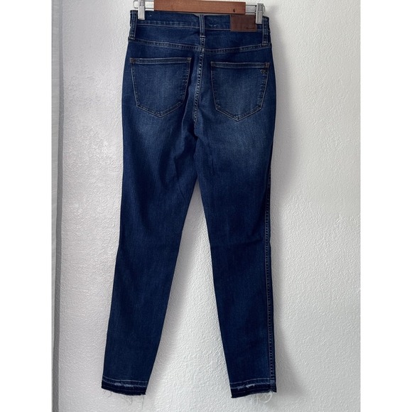 Madewell 10" High Rise Skinny Jeans Women's Size 26 Blue Button Fly Raw Hem - Picture 11 of 16